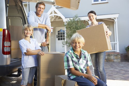 Household items prepared for loading during a local move
